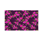Purple Floral Flower Pattern Print Polyester Flag