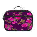 Purple Floral Flower Pattern Print Portable Lunch Bag
