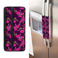 Purple Floral Flower Pattern Print Refrigerator Handle Covers