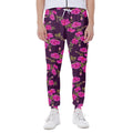 Purple Floral Flower Pattern Print Joggers
