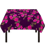Purple Floral Flower Pattern Print Tablecloth