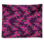 Purple Floral Flower Pattern Print Tapestry