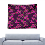 Purple Floral Flower Pattern Print Tapestry