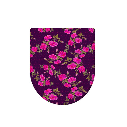 Purple Floral Flower Pattern Print Toilet Lid Cover