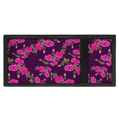 Purple Floral Flower Pattern Print Trifold Wallet