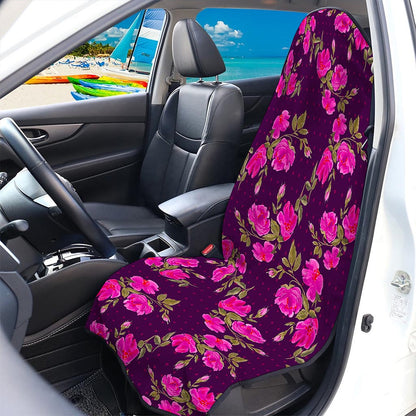 Purple Floral Flower Pattern Print Waterproof Car Seat Cover