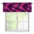 Purple Floral Flower Pattern Print Window Valance