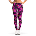 Purple Floral Flower Pattern Print Women's Leggings