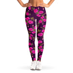Purple Floral Flower Pattern Print Women's Leggings