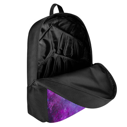 Purple Galaxy Space Blue Starfield Print 17 Inch Backpack
