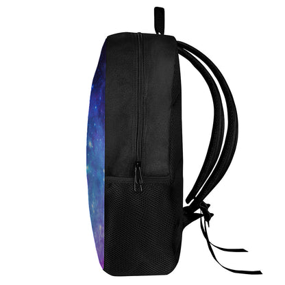 Purple Galaxy Space Blue Starfield Print 17 Inch Backpack