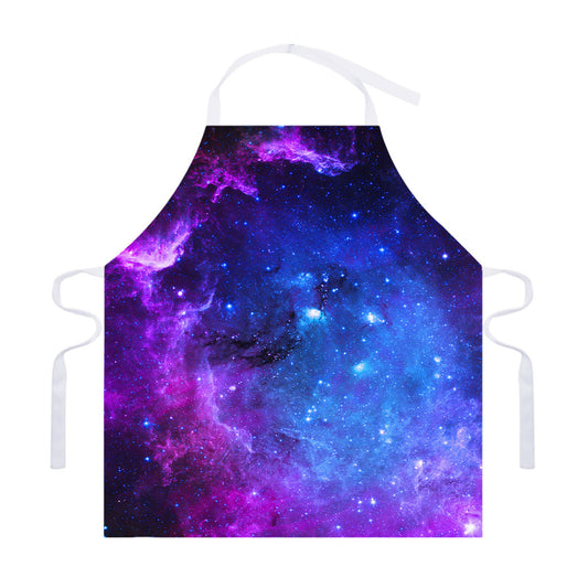 Purple Galaxy Space Blue Starfield Print Adjustable Apron