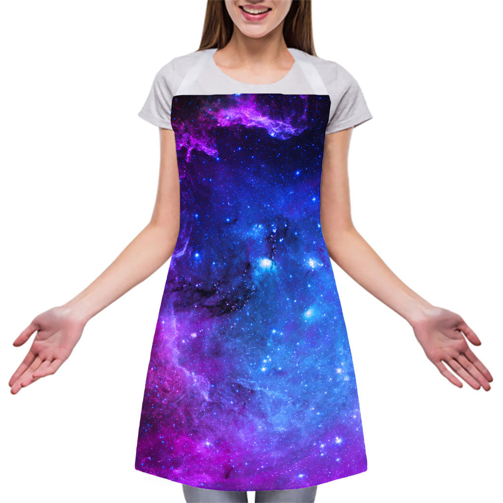 Purple Galaxy Space Blue Starfield Print Adjustable Apron