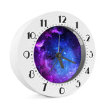 Purple Galaxy Space Blue Starfield Print Alarm Clock