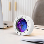 Purple Galaxy Space Blue Starfield Print Alarm Clock