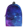 Purple Galaxy Space Blue Starfield Print School Backpack