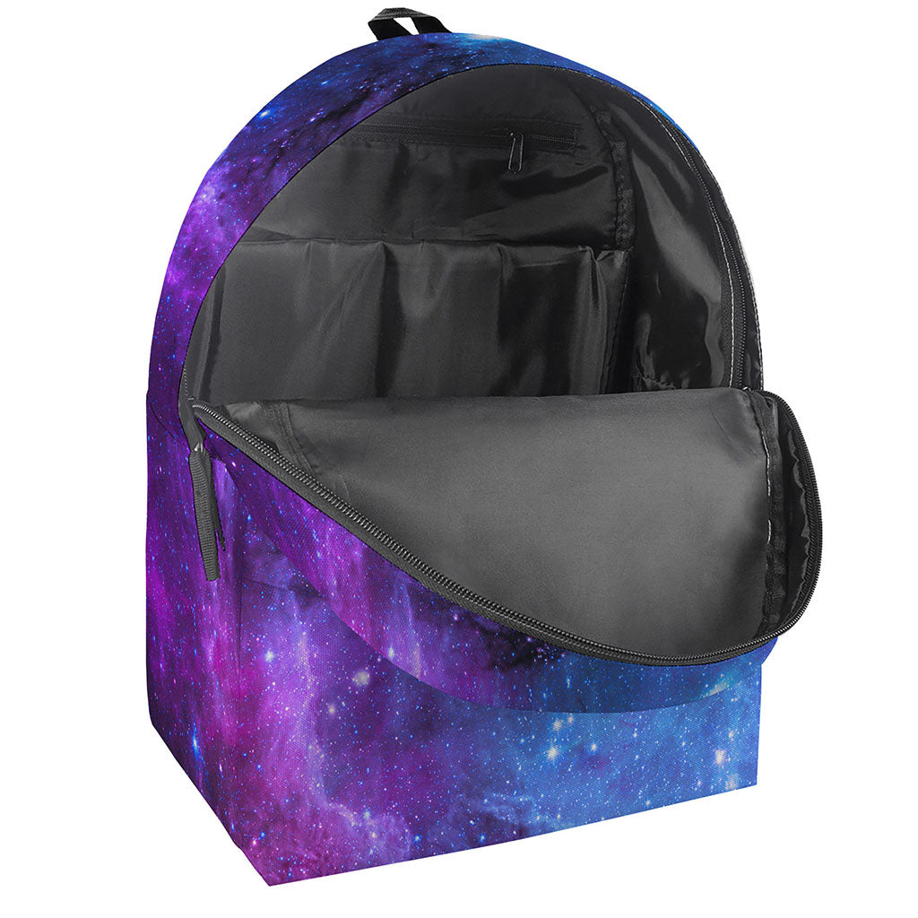 Purple Galaxy Space Blue Starfield Print Backpack
