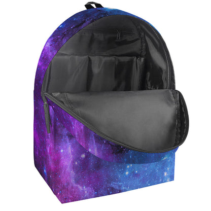 Purple Galaxy Space Blue Starfield Print Backpack