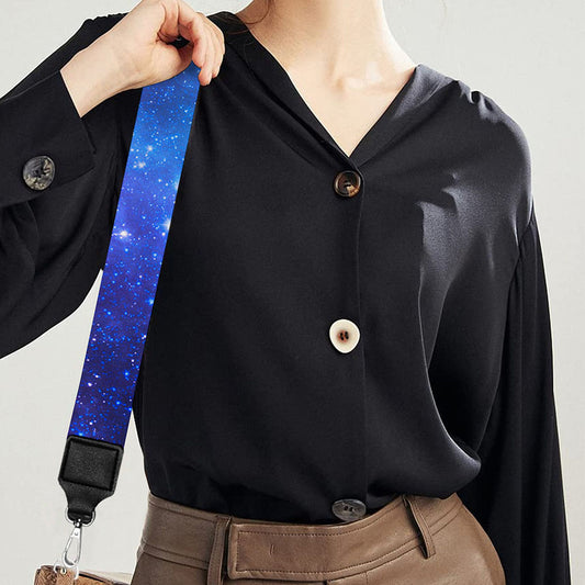 Purple Galaxy Space Blue Starfield Print Bag Strap