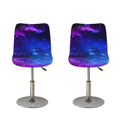 Purple Galaxy Space Blue Starfield Print Bar Stool Covers