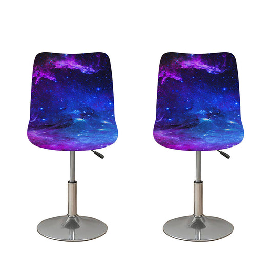 Purple Galaxy Space Blue Starfield Print Bar Stool Covers