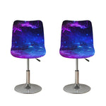 Purple Galaxy Space Blue Starfield Print Bar Stool Covers
