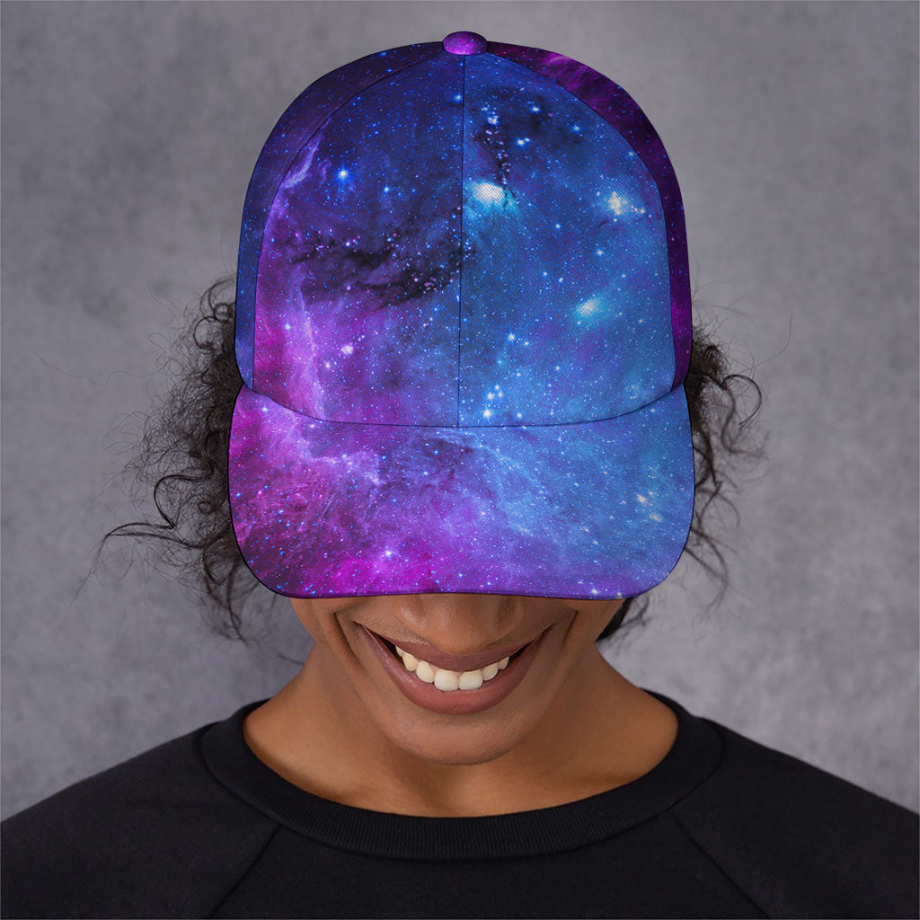 Purple Galaxy Space Blue Starfield Print Baseball Cap