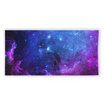 Purple Galaxy Space Blue Starfield Print Beach Towel