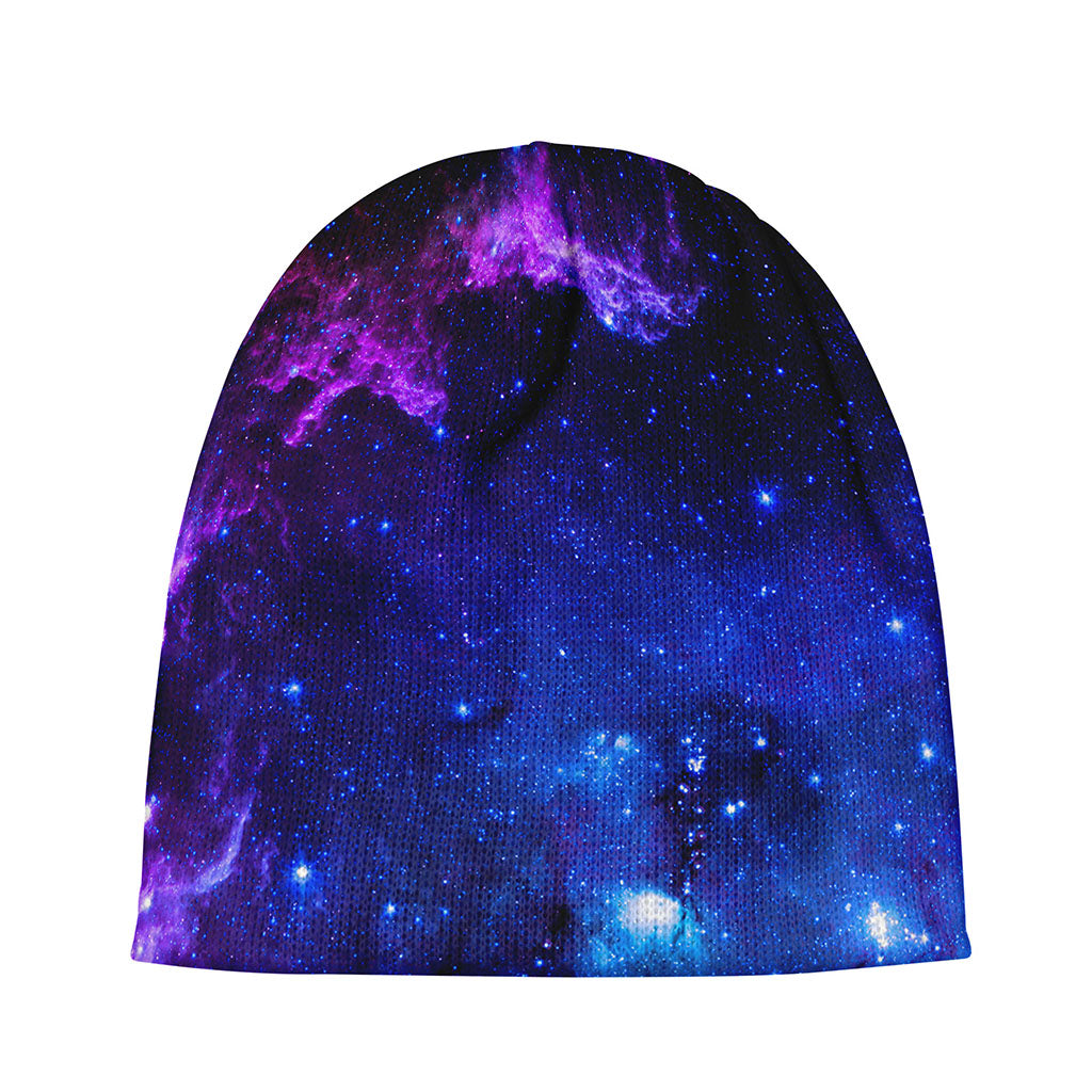Purple Galaxy Space Blue Starfield Print Beanie