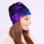 Purple Galaxy Space Blue Starfield Print Beanie