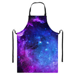 Purple Galaxy Space Blue Starfield Print Bib Apron With Pocket