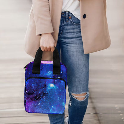 Purple Galaxy Space Blue Starfield Print Bible Tote Bag