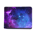 Purple Galaxy Space Blue Starfield Print Bifold Wallet