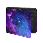 Purple Galaxy Space Blue Starfield Print Bifold Wallet