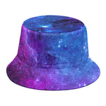 Purple Galaxy Space Blue Starfield Print Bucket Hat