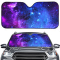 Purple Galaxy Space Blue Starfield Print Car Windshield Sun Shade