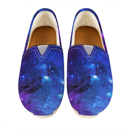Purple Galaxy Space Blue Starfield Print Casual Shoes