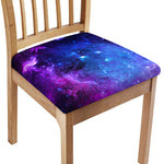 Purple Galaxy Space Blue Starfield Print Chair Cushion Cover
