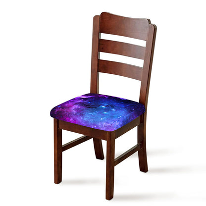 Purple Galaxy Space Blue Starfield Print Chair Cushion Cover