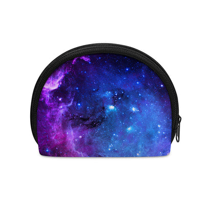 Purple Galaxy Space Blue Starfield Print Coin Purse