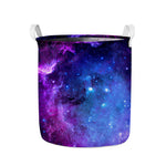 Purple Galaxy Space Blue Starfield Print Collapsible Laundry Basket