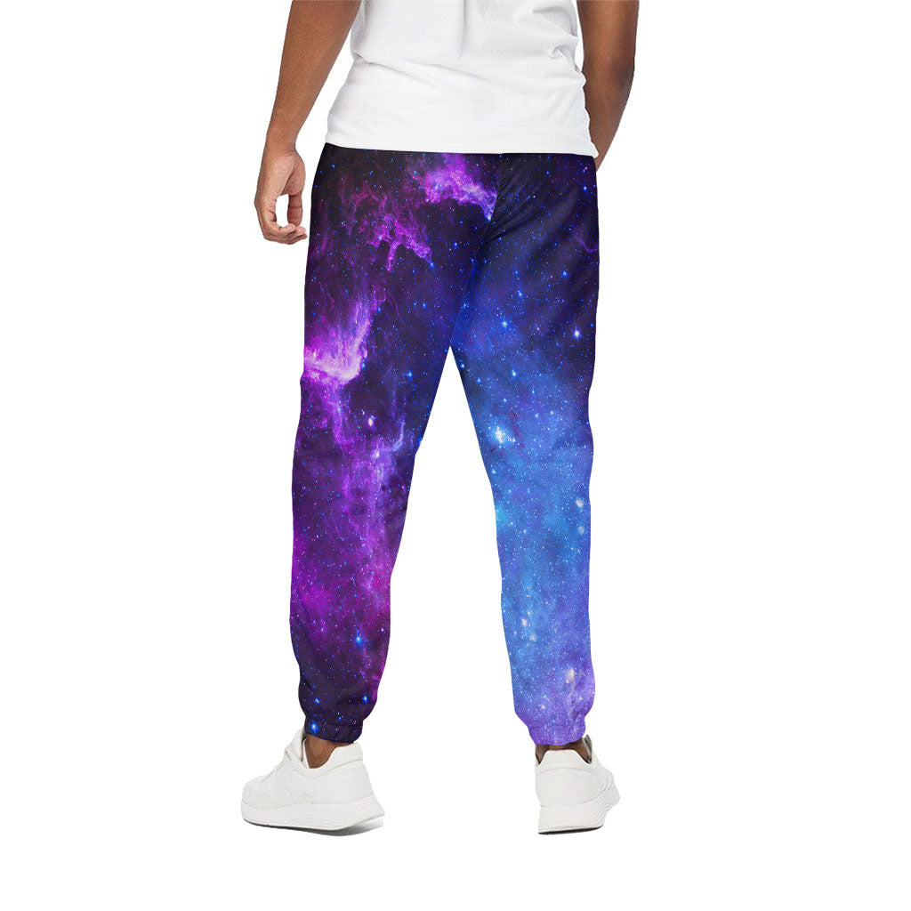 Purple Galaxy Space Blue Starfield Print Cotton Pants