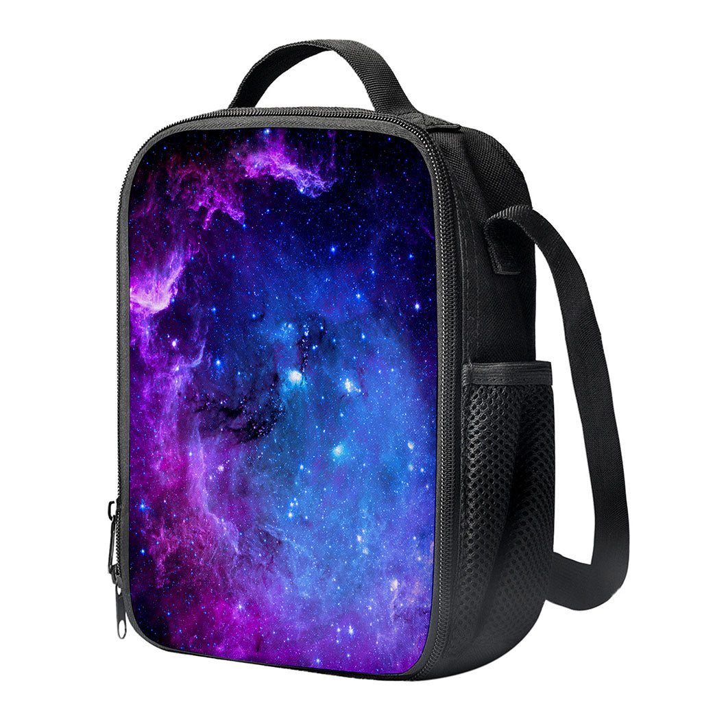 Purple Galaxy Space Blue Starfield Print Crossbody Lunch Bag