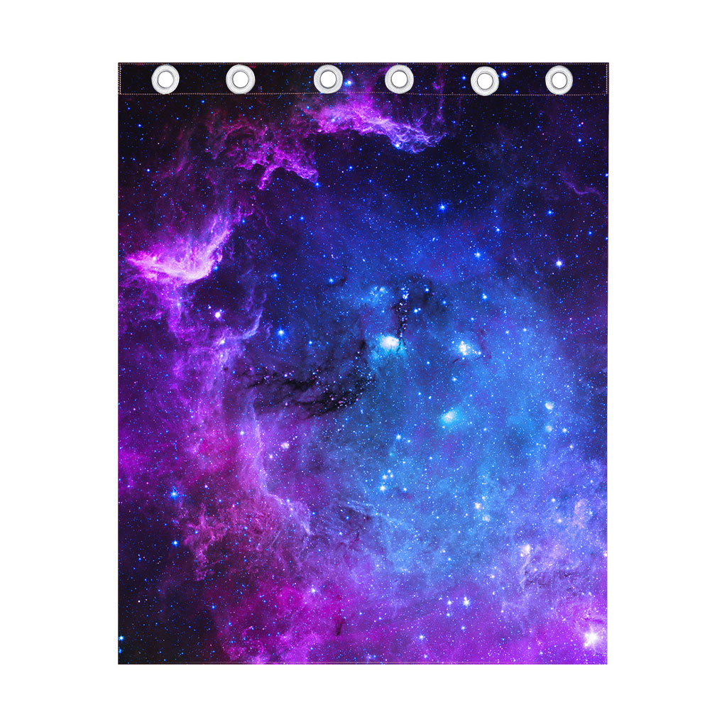 Purple Galaxy Space Blue Starfield Print Curtain