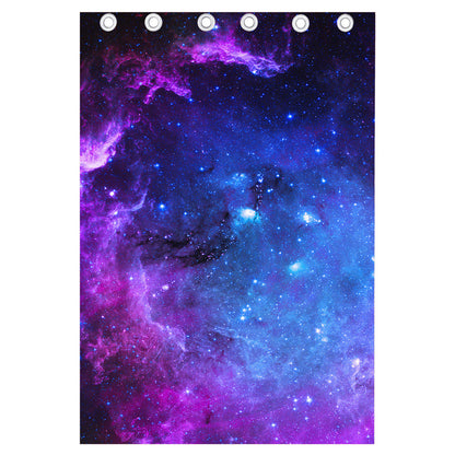 Purple Galaxy Space Blue Starfield Print Curtain