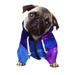 Purple Galaxy Space Blue Starfield Print Dog Zip Up Hoodie