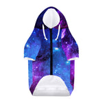 Purple Galaxy Space Blue Starfield Print Dog Zip Up Hoodie