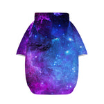 Purple Galaxy Space Blue Starfield Print Dog Zip Up Hoodie