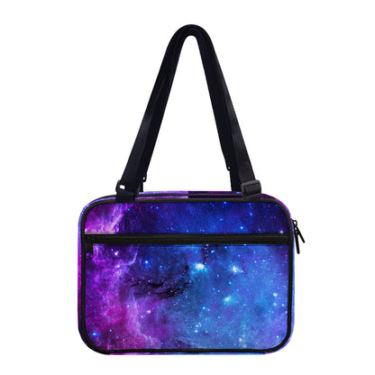 Purple Galaxy Space Blue Starfield Print Double Strap Bible Bag