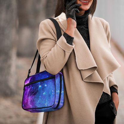 Purple Galaxy Space Blue Starfield Print Double Strap Bible Bag
